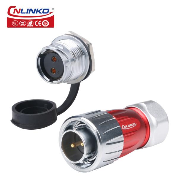 CNLINKO Waterproof 2 Pole Plug Socket Male and Female 2pin 12 Volt Pin Female Wire Plug Adapter Connector
