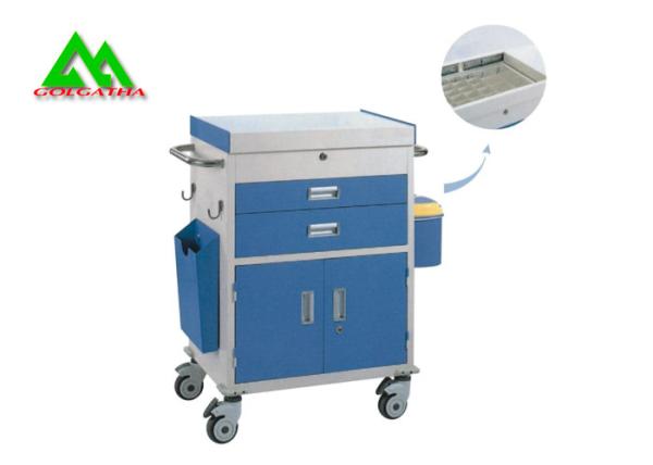 Mobile Medical Hospital Emergency Cart , Ward Room Equipment With Drawer