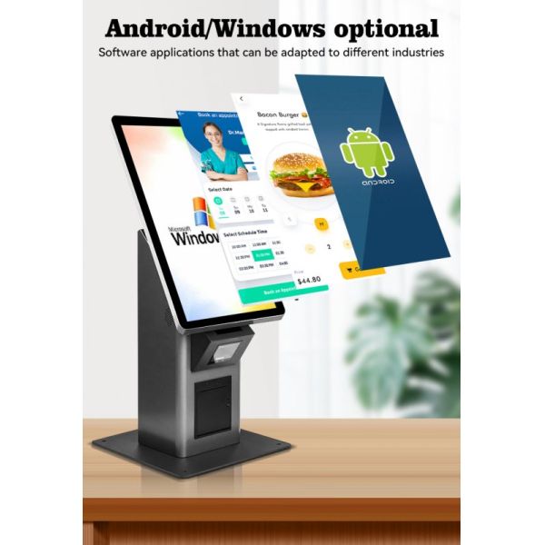 21.5 Inch Touch Screen Self-Service Kiosk with NFC Payment and Customizable OS for Restaurants and Retail