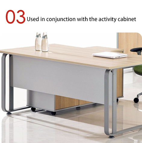 Small Boss Computer Desk Writing Desk Adjustable Height Steel Foot Manager Office Desk and Chair Combination