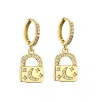 Desenhista chapeado Inspired Earrings do encanto da chave de fechamento da joia do ouro 18k