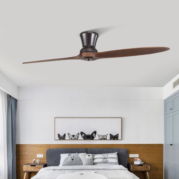 Dimmable ceiling fan with LED Light 60 inch Indoor wood Two-Blade Ceiling Fan light(WH-VLL-40)