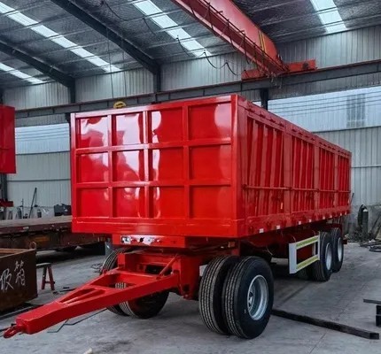 500mm Q345 Carbon Steel Draw Bar Side Wall Full Trailer for 40-100 Tons Load Capacity