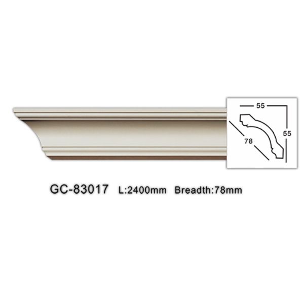 GC-83017 78mm Quantity Discount Traditional Multi-Unit Residential Plain Pu Polyurethane Cornice Mouldings