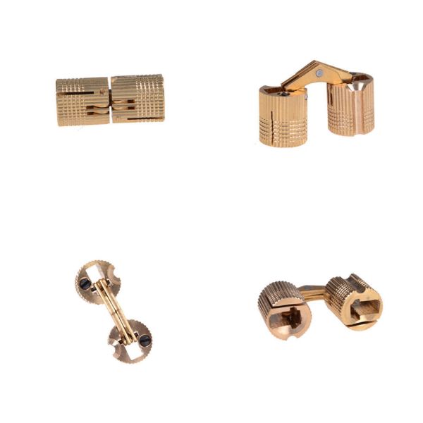 Solid Brass Cylindrical Hinge 180 Degree Corner for Bedroom Furniture Fittings