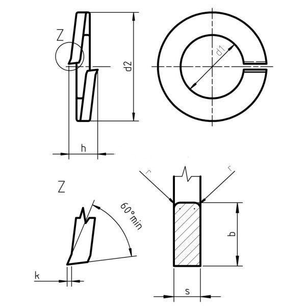 DIN 127 Duplex Stainless Steel Fasteners Stainless Steel 2507 Spring Washer