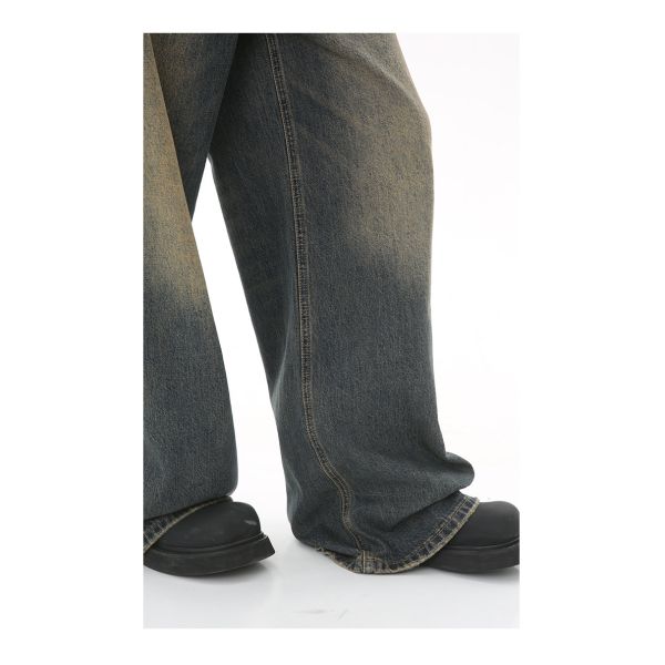 Support 7 Days Sample Order Lead Time 2023 Vintage Distressed Wide-Leg Mop Jeans for Men