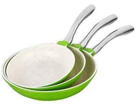 Healthy Ceramic 3 PCS Nonstick Fry Pan Skillet Cookware Set For Induction
