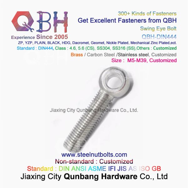 Цинк QBH DIN444 YZP желтый покрыл поднимаясь винт Fisheye глаза рыб костяшки отверстии