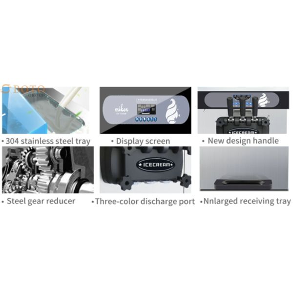 Commercial Soft Ice Cream Maker 2+1 Mixed Soft Ice Cream Machine