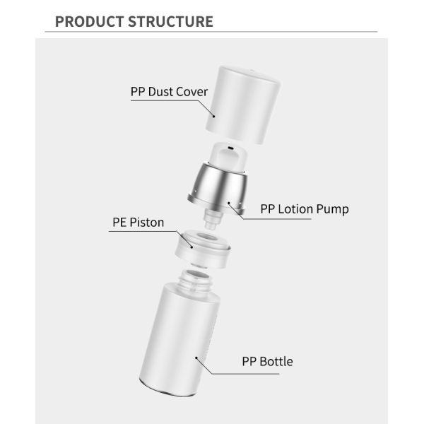 SR2107A Botão de bomba sem ar em 15 ml, 30 ml, 50 ml Capacidade