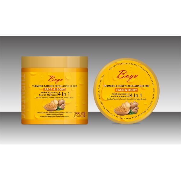 Turmeric Essential Oil Exfoliating Shower Gel Sea Salt Body Scrub Yellow