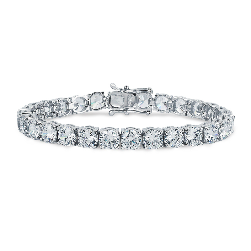 925 Sterling Silver Classic 2mm Rose Pink Pave Cubic Zircon Tennis Bracelet for Girl