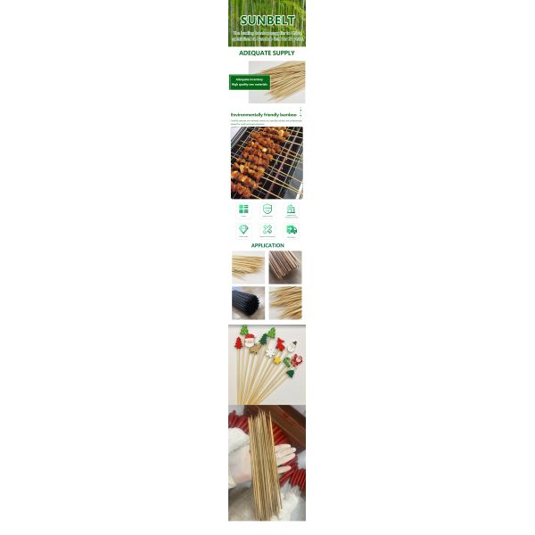 40cm Long Barbecue Bamboo Sticks Large BBQ Bamboo Skewers