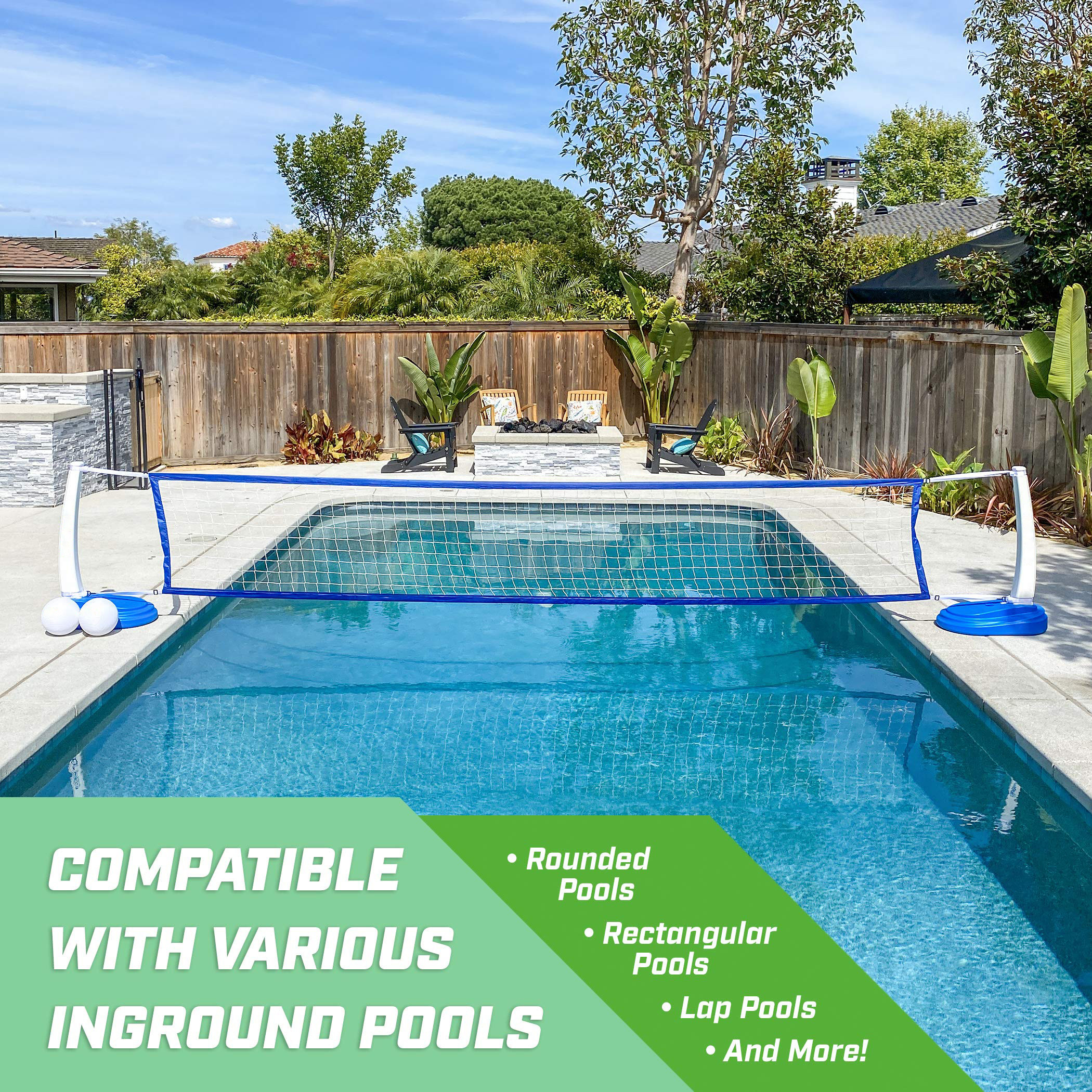 Inflatable Swimming Volleyball Pool Court Net by AJUNION for Waterpark Pool Equipment