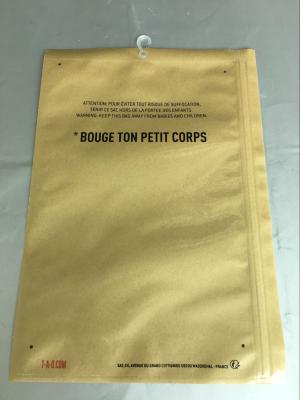 Matte Adhesive Seal Plastic Bags With Hook , Underwear Socks Pvc Plastic Bag