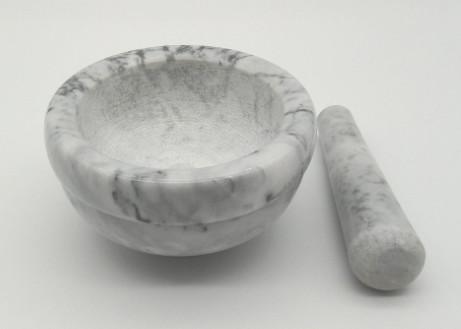Glossy Stone Pestle Mortar Grey Color Easy Cleaning OEM Acceptable