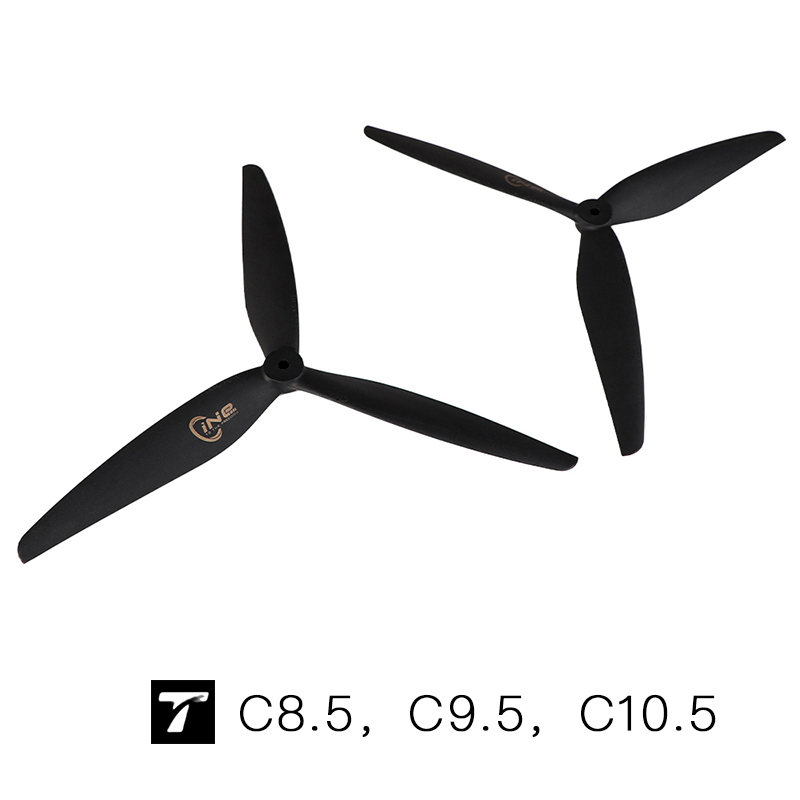 1Pairs 7.5X4.6 8.5X5 9.5X5 10.5X5 T-Hobby Plastic Propeller 3 Blades Black Carbon Reinforced Nylon For Rc Fpv Drone