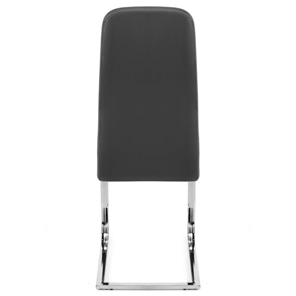 Luxury 107cm 58cm Black Leatherette Dining Chairs
