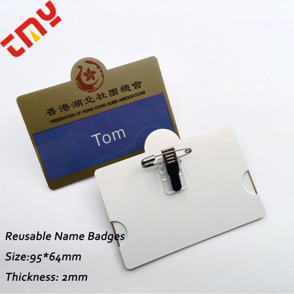 Name Badges With Window Custom PVC Acrylic Reusable Name Badges Magnetic Back