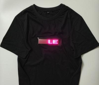 wholesale Programmable rolling message Couple LED Flashing T-Shirt Night Club Wear power supply by 2pcs CR2032 batteries