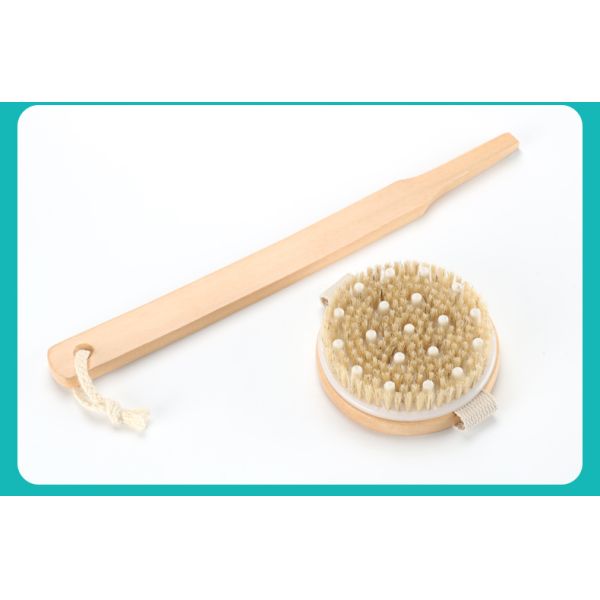 Detachable Body Bath Brush Vegan Dry Body Brush With Massage Beads Holmwood Handle