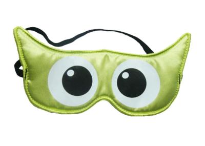 Personalized Green Color Sleeping Blindfold Eyemask Lovely Eyes Pattern Made Of Satin