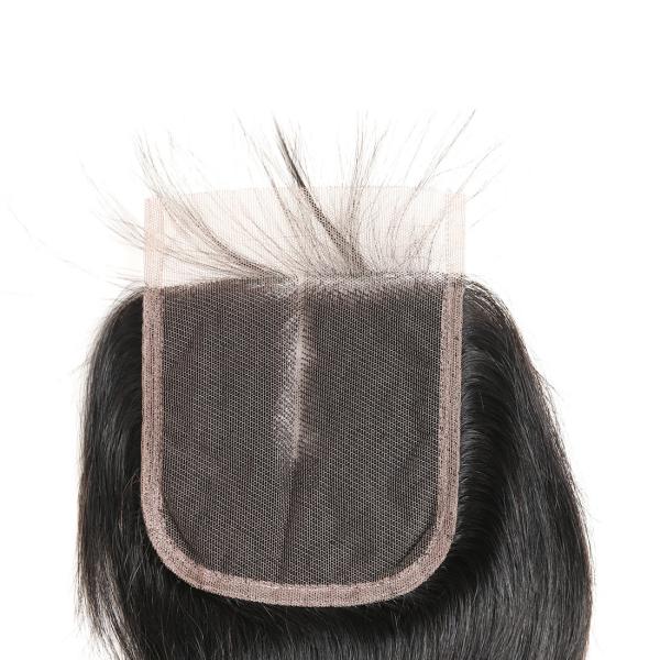 Fechamento real do laço do cabelo humano de 18 polegadas, perucas da parte dianteira do laço do cabelo humano do Virgin