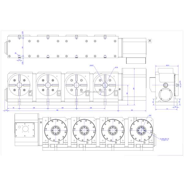 Multi Head 5 Axis CNC Rotary Table , Precision Vertical Rotary Table