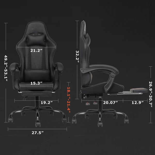 Customized Color High Back Video Ergonomic Racing Metal Type PC Gaming Chair with Footrest