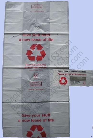 Compostable Charity Donation Collection bags, collection sacks, Donation sacks, Charity Fund bags, Donating Clothes, sho