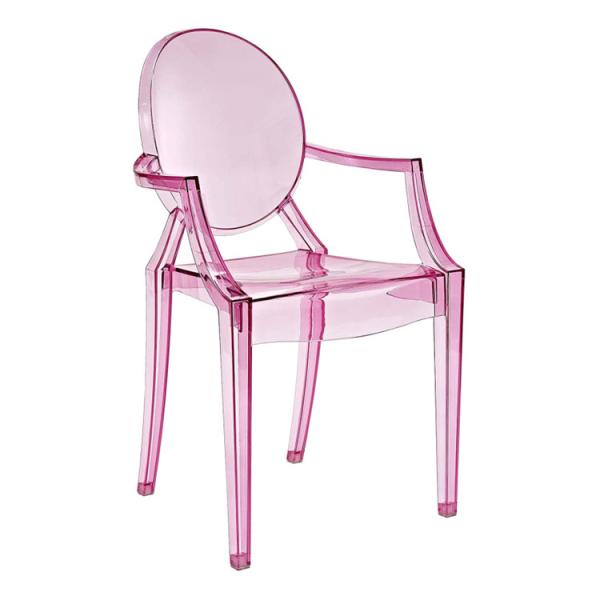 Pink Acrylic Ghost Chiavari Chair Stackable Modern Hotel Furniture