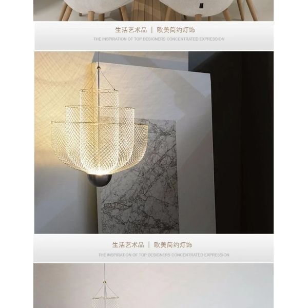 Postmodern Living Room Pendant Lamp Meshmatics Chandelier（WH-AP-614）