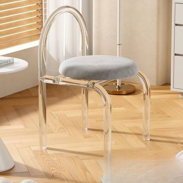 Стильно собранный акриловый прозрачный кресло для макияжа для спальни, балкона и столовой