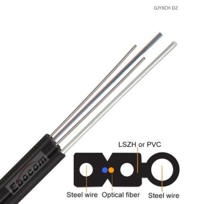 Alta qualidade GJYXCH FTTH Drop cable Wire FRP G657 FTTH Drop Fiber Optica 2 4 1 núcleo single mode multi mode lszh jacket
