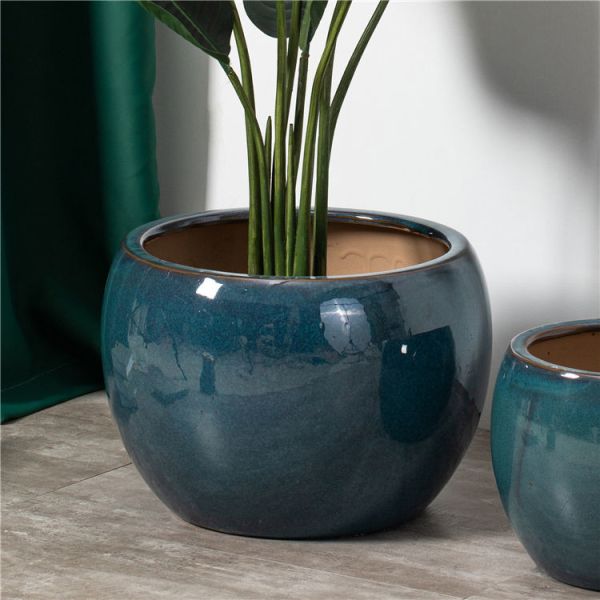 New Design Modern Home Balcony Succulent Cactus Pot Garden Indoor Outdoor Round Ceramic Flower Pant Pots