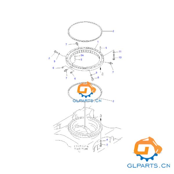 Anillo de giro de excavadora 207-25-61200 para PC300 PC340 PC350 PC380, accesorio de forja y fundición