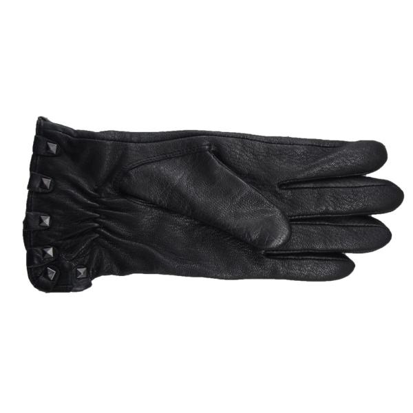 100% Handmade Deer Leather Gloves , Womens Black Leather Driving Gloves