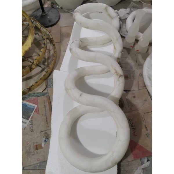 Modern Figure Eight Shape Design Living Room Kitchen Island Dining Desktop Spanish Natural Alabaster Pendant Lights