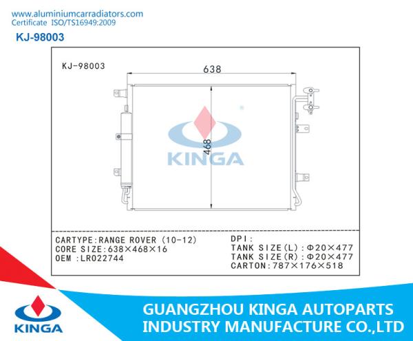 RANGE ROVER (10-12) Auto AC Condenser For OEM LR022744 Material Aluminum