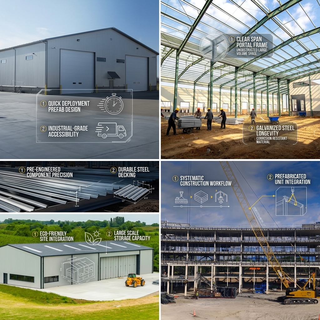 Modular Prefabricated Steel Warehouse Building Expandable Design Rural Farm Equipment Shed Australia