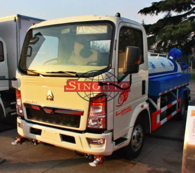 3 - 5 Ton Water Tanker Truck Hydraulic Steering Two Axle ZZ5073 Chassis