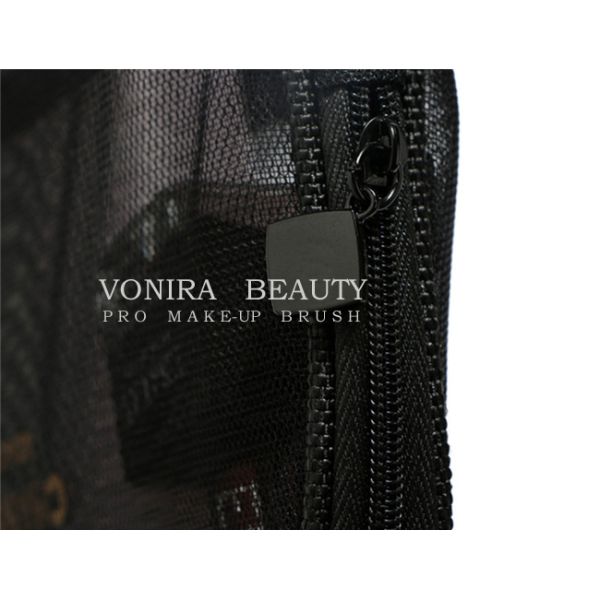 хранение гигиенической косметикаи сумки макияжа молнии сетки черноты моды женщин косметического случая перемещения 3Пкс