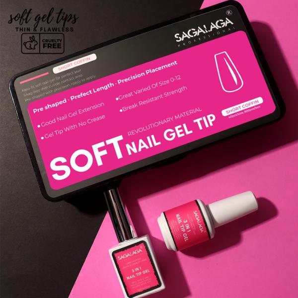 Acrylic No c Curve Square Soft Gel Nail Extension French Tips Clear 500pcs Full Cover Private Label Press on Custom Nails Tip