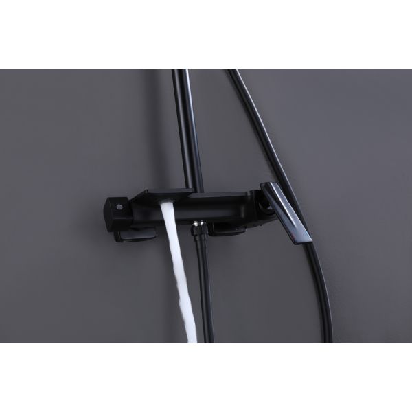 Sanitary Ware Bathroom Wall Mounted Shower Set with Hot and Cold Water Mixer in Black