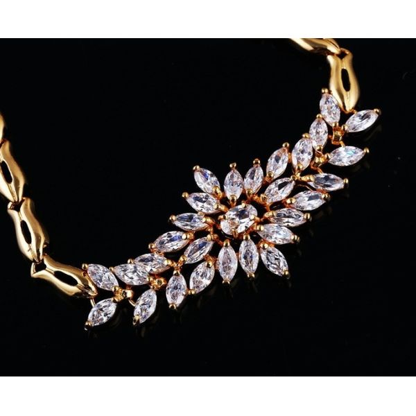 Fashion Ladies Bracelet Bangle Party Adjustable Bangle Jewelry Color Big Flower Shape Cuibc Zircon Bracelet For Gift