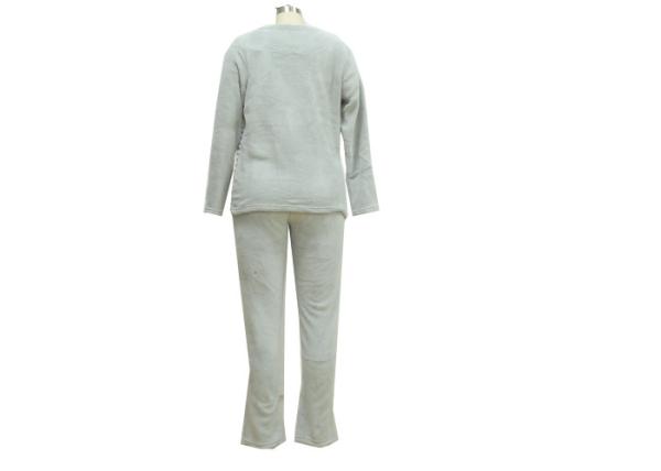 Cute Embroider Womens Winter Nightwear , Windproof Women'S Fleece Pajama Sets