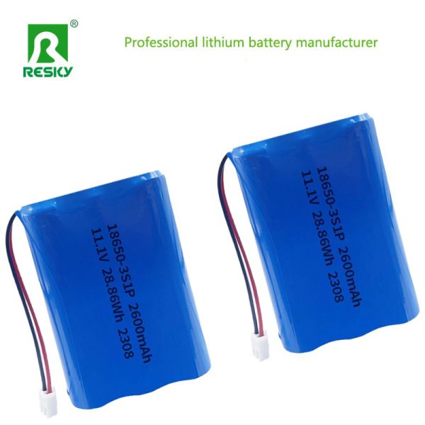 18650 Lithium Ion Batteries 11.1V 3s 2600mAh 28.86wh Rechargeable Li-ion Battery Pack