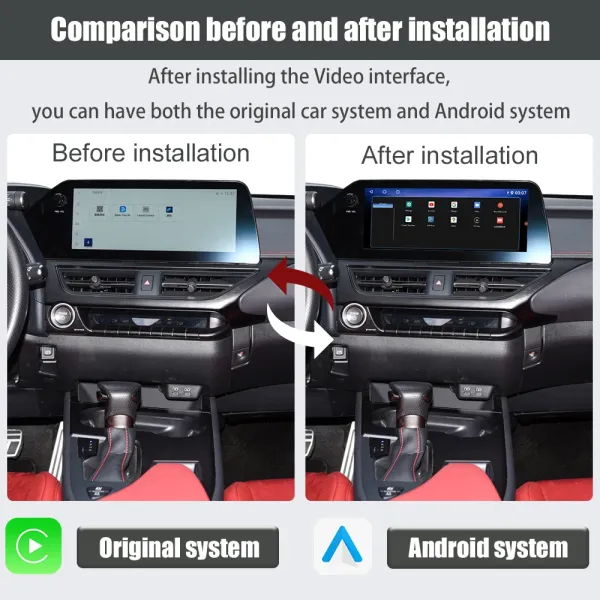 Интерфейс Carplay Car Video Для LEXUS UX 2019-2021 Интерфейс системы Android с сенсорной панелью экрана и 360 AHD ((128GB)