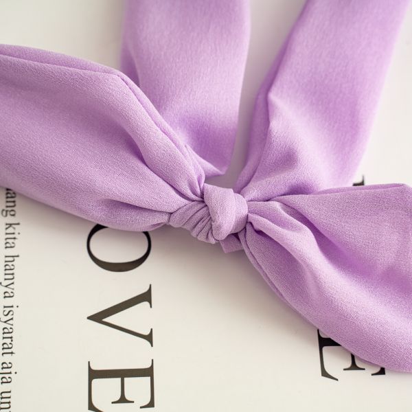 Fluorescent cute fabric Rabbit ears elastic headband Cross border women's hair tie unique hair bands